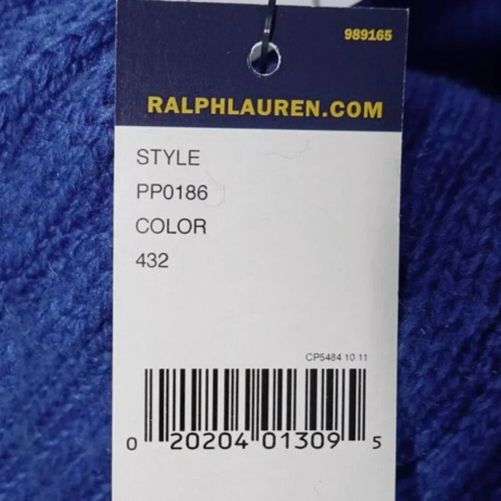 NEW Polo Ralph Lauren Red White & Blue USA Knit Cuff Pom Beanie Hat! One Size